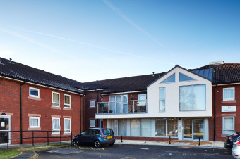 Photo showing the front of Mazenod Court