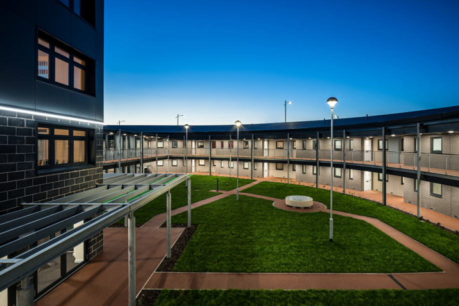 Photo of the communal outdoor area at Marwood Towers in Liverpool