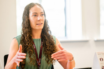 Photo of a woman talking