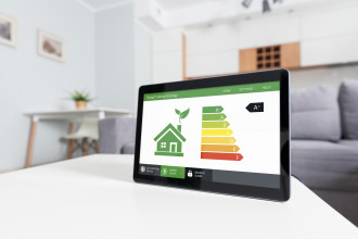 image of smart meter on kitchen worktop