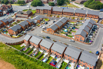 Aerial shot of Notre Dame development in Liverpool