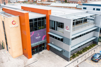 Aerial shot of the front of the Torus Central office in St Helens